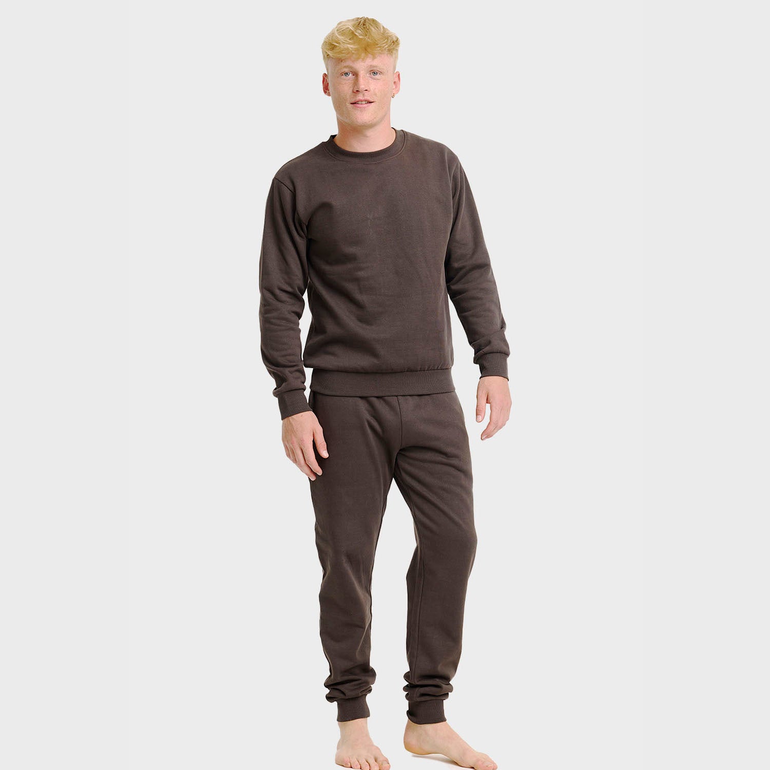Brunt sweatset – Herre